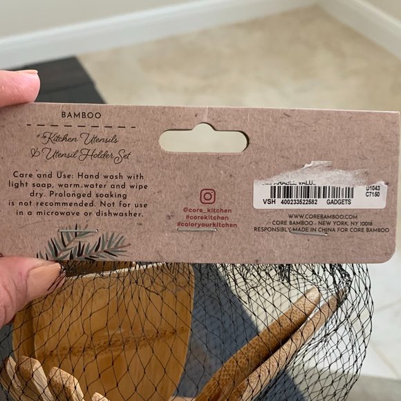 Core Bamboo “Season´s Greetings ” Kitchen Utensil & Holder Set - Picture 7 of 8